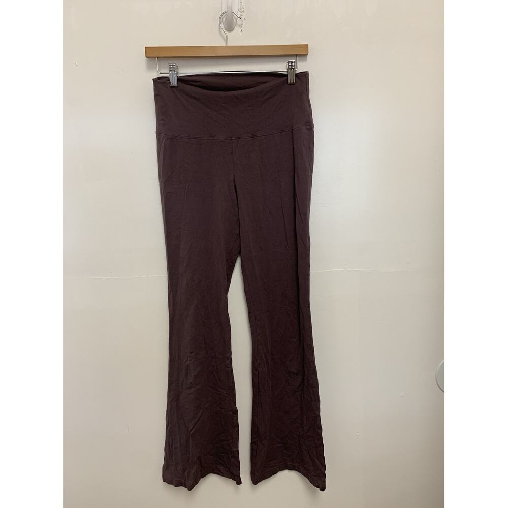 NWT TnaLIFE Atmosphere Split Flare High Rise Slit Pant Rich Mocha Brown SZ : L